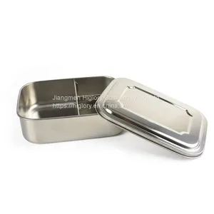 Wholesale Stainless Steel Rectangle Food Storage Containers Leak Proof Lunch Box With Lid thumbnail-2
