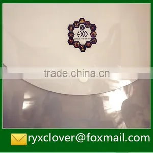 Customized A4 Size PP Plastic Button Envelope Document Bag thumbnail-3