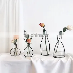 Retro Iron Line Table Flowers Vases Nordic Decoration Home Metal Plant Holder Nordic Styles Flower Vase Home Decor thumbnail-1
