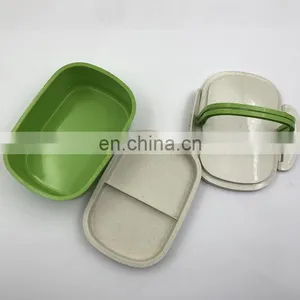 Promotional Wholesale Bamboo Straw Fiber Wheat Warm Stack Customize Lunch Bento Box thumbnail-3