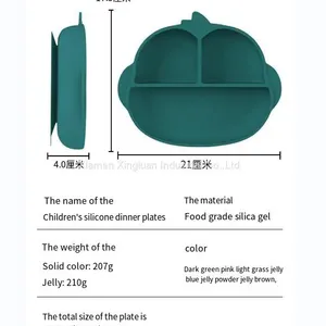 Silicone Plate of Monkey Shape Three Lattice for Baby and Kids Anti-impact thumbnail-3