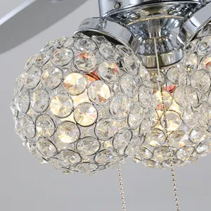 Overseas New 110V Hotel Decorative Ceiling Fan Light American Style Living Room, Bedroom, Crystal Fan Light（Wechat:13510231336） thumbnail-2