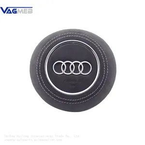 For Audi A4 B8 Alcantara Leather Steering Wheel Airbag Cover Trim Cover White/Black/Red Stitching thumbnail-5