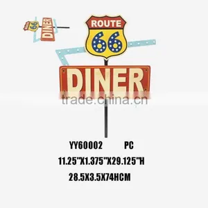 Vintage Route 66 Embossed Tin Sign Wall Plaque , Advising Metal Plaque, Vintage Hanger Tin Plate thumbnail-1