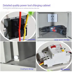 Power Tool Charging Cabinet for Birmingham Construction Site, 20 Door Heavy Duty Metal Locker With UK Standard Socket and Air Switch-China Factory thumbnail-2