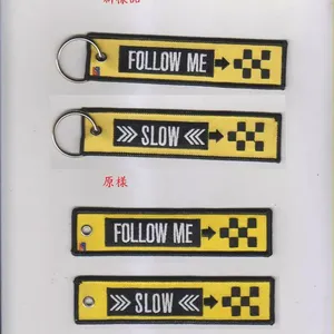 Custom Embroidered Keychain With Logo Fabric Key Tags OEM Embroidery Key Rings Manufacturer thumbnail-2