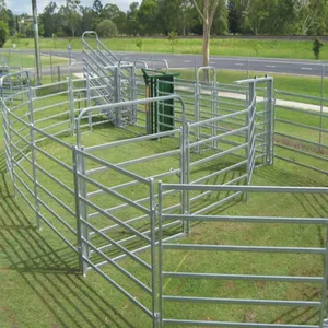 Livestock Farm Fence Panel Galvanized Horse Sheep Cattle Stockyard Corral Panel With Yard Gate thumbnail-1