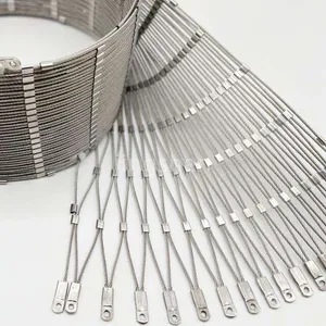 Made in China SS 304 316 Stainless Steel Wire Rope Mesh Sleeve Flexible Stainless Steel Rope Mesh thumbnail-1