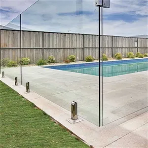 Frameless Glass Railing Base for Glass Decking System Square Shape Friction Fit Modern Design Easy Installation thumbnail-5
