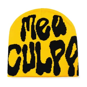 Colorful Jacquard Knit Beanie Hat Soft Warm Stretch Winter Skull Cap Custom Knitted Headwear thumbnail-3