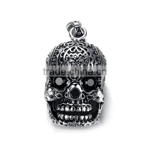 Stainless Steel Skull Jewelry for Men Punk Pendant Necklace Skull Head Necklace Supplier's Choice thumbnail-3