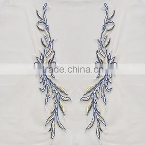 Beautiful Sewing on Mesh Dress Beaded Rhinestone Sew on Bling Applique WDP - 017 thumbnail-2