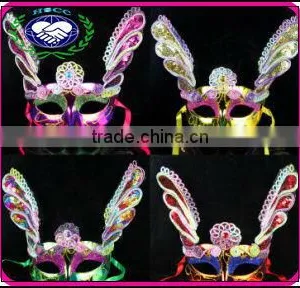 Deluxe PVC+Fabric Butterfly Sequin Mardi Gras Masquerade Venetian Mask thumbnail-1