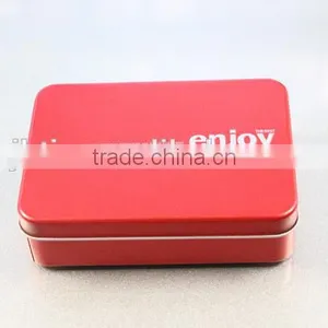 Printed Red Rectangular Tin Tool Box thumbnail-2