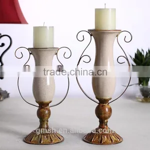2015 Latest Wholesale A Pair of Traditional Columnar Type ,European and American Retroresin Antique Candle Holders thumbnail-1