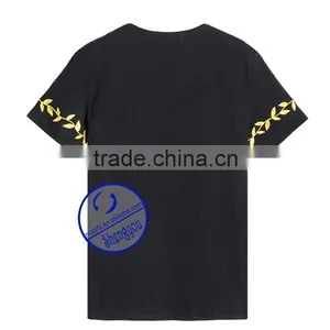 Wholesale New Design Embroidered Mens Black T-shirt thumbnail-2