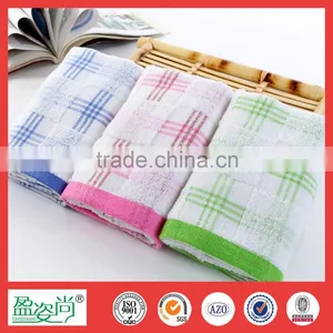 China Wholesale Hotel Face Towel Cotton Stripe Baby Bath Towel 3 Colors Pink/Green/Blue thumbnail-1