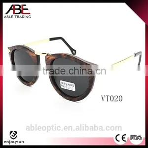 2016 Metal Combination UV400 Mirror Lens European Designer Bamboo Wooden Polarized Sunglasses FDA CE Supplier's Choice thumbnail-3