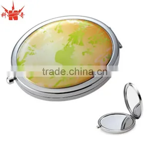 Luxury Oval Silver Pocket Mirror With Push Button Clasp Mirror thumbnail-1