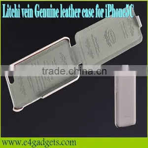 2013 New Arrival Hot Sell Design Litchi Veins Flip Genuine Leather Mobile Phone Case for Iphone5C,for Iphone5c Case thumbnail-6