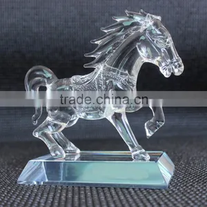 Exquisite K9 Clear Crystal Horse Model As Souvenirs For Mother Birthday Gift thumbnail-1
