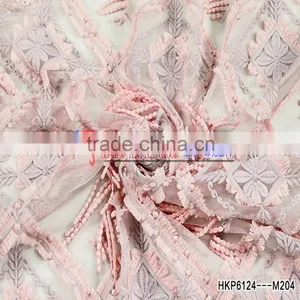 New Products Innovative Product Ideas Come From Geometric Element Pink Fabric Textile With Elelash Fringe thumbnail-3