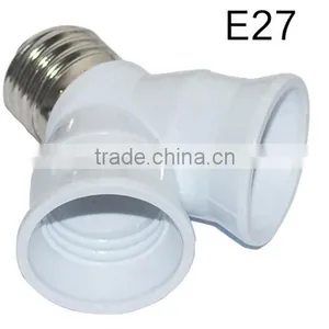 Wall Socket E27 to 2 E27 Light Lamp Bulb Adapter Converte 2E27 Lamp Holder Converter LED thumbnail-1