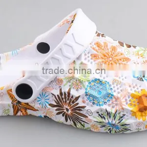 2016 JinJiang Factory New Design Water Transfer Printing EVA Clogs Women EVA Garden Shoes thumbnail-3