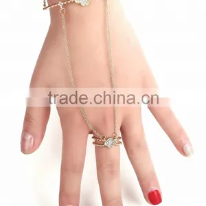 New Arrival Fashion Celeb's Silver Lower Armor Finger Double Ringknuckle Link Finger Ring thumbnail-3