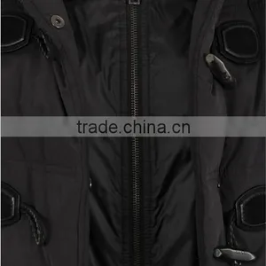 Short Style Black Womens Down Jacket With Bomber Winter Season thumbnail-3
