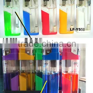 Cigarette Plastic Material Gas Electronic Refilling Lighter With LED Light thumbnail-5