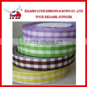 Wholesale Colorful Cheched Ribbon Roll for Gift Packing thumbnail-5