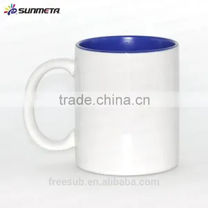 Sunmeta Factory Supply 11oz Inner and Handle Color Ceramic Sublimation Mugs (SKB03) thumbnail-2
