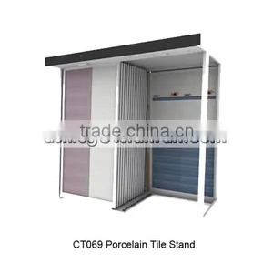 Custom Ceramic Tiles Modern Showroom Display Stand Design/metal Display Racks Stands for Tile Stone Panels CT069-70 thumbnail-1