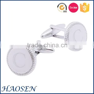 2016 Wholesale Laser Letter Mental Silver Cufflinks thumbnail-4