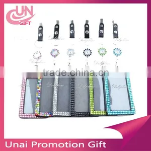 New Style Crystal Rhinestone With Watch ID Badge Holder Key Ring From Manufacturers thumbnail-1