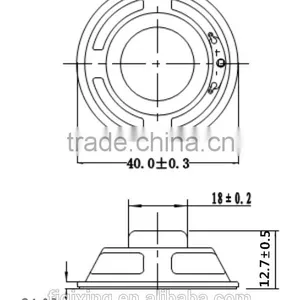 Water Resistance 40mm 3w 8 Ohm Speakers With Rohs thumbnail-2