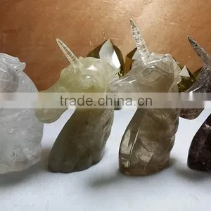 Wholesale Polished Crystal Gift Items Unicorn ,Carving Stone for Crafts thumbnail-2