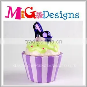 Exquisite Cupcake Design Stiletto Accessories Wholesale Ceramic Cookie Jars thumbnail-1