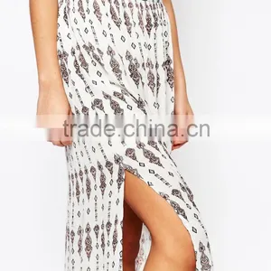 Bohemian Rayon Maxi Skirt Border Long Maxi Skirt thumbnail-3