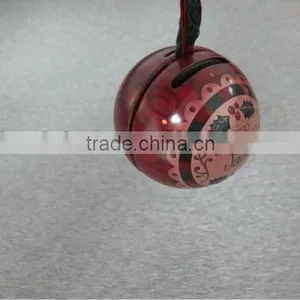 Round Shape for Ornament With Ribbon Christmas Tin Ball thumbnail-1