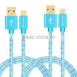 VOXLINK Colorful 5v 2a Gold Plated 2m Crocodile USB Typc c Charger Cable for Macbook thumbnail-3