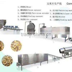 8T per Day Corn Flakes Processing Plant Maize Flakes Production Process Puffing Machine thumbnail-5