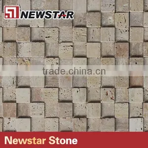 3D Natural Travertine Square Stone Mosaic thumbnail-1