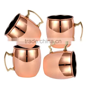 Set of 4 Pure Copper Moscow Mule Mug 16 Ounce With Custom Colored Printed Box thumbnail-1