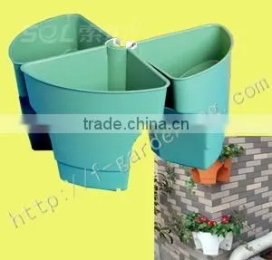 Stackable Plastic Flower Pots Plastic Pottery Corner Planter Vertical Garden Modules thumbnail-1