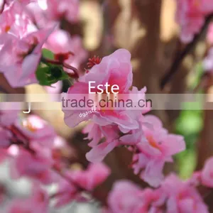 Atificial Pink Peach Blossom Flower Tree for Home Decoration Fiberglass Trunk thumbnail-4
