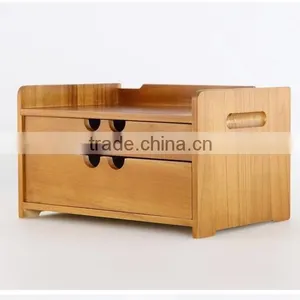 Desktop Storage Wooden Box With Draw thumbnail-2