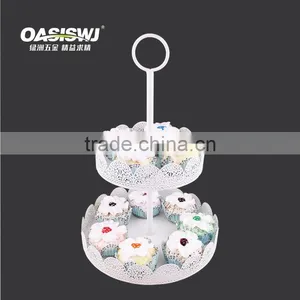 2 Tiers Round Mental Birthday Cake Stand, Detachable Mental Wedding Cake Display Riser, Customize Mental Cupcake Stand thumbnail-2