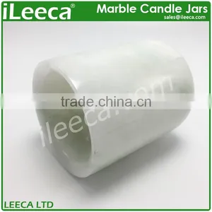Hot Sale Round White Marble Candle Holders thumbnail-2